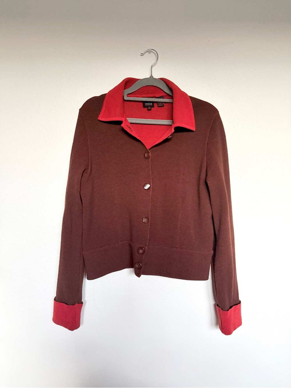 Vintage Wool Blend Colorblock Cardigan Size M | Jessica by Christopher Lai